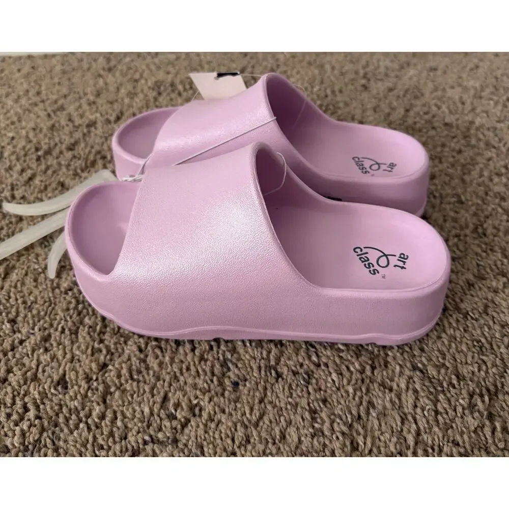 Art Class Girls Platform Slide Sandals Lilac Pink Size 1 Youth NWT Lightweight